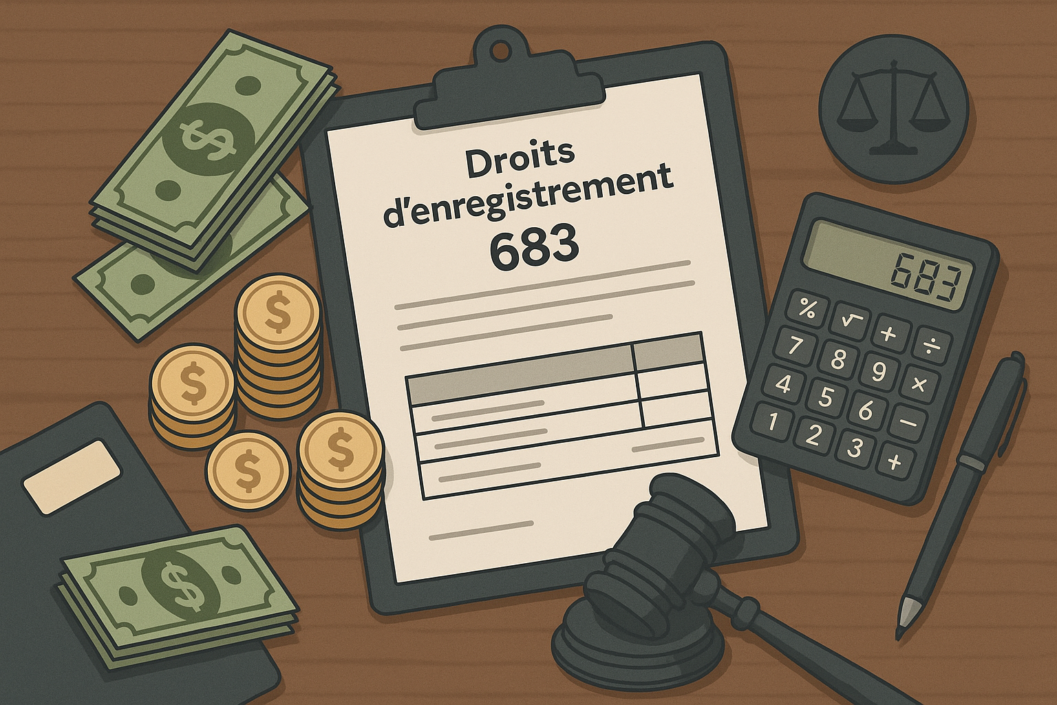 Définition de calcul droits enregistrement 683